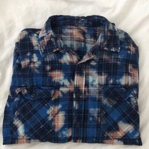 UO Urban Renewal Bleach Dyed Flannel